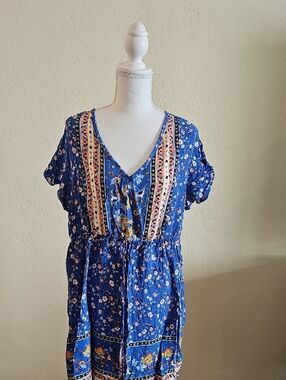 Boho 2xl Sundress Lightweight Flowy Super Soft Comfy Beach 70s Vibe Floral